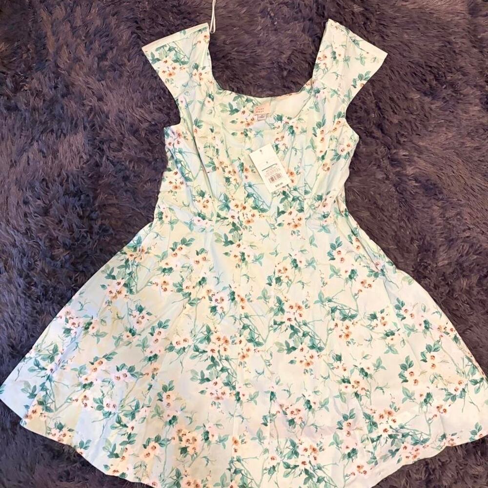 Green floral dress size 8